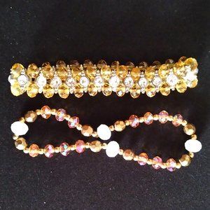 Champagne Sparkle Bead Stretch Bracelets